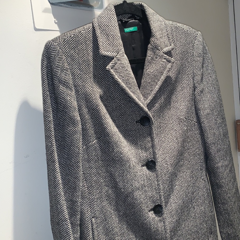Houndstooth Coat made in Italy (Lana Laine Wool) - Picture 2 of 3